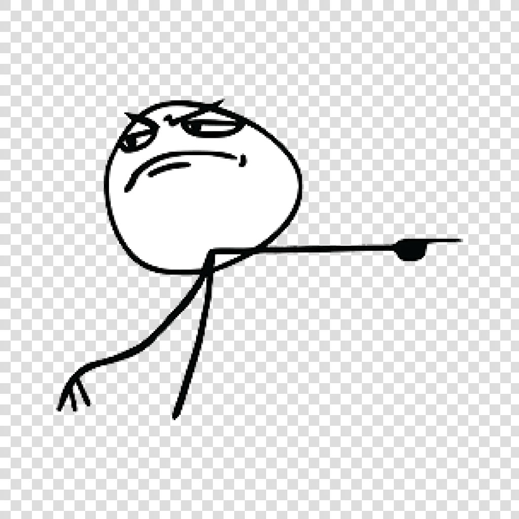 A minimalist drawing of a person pointing and yelling with a disapproving expression.