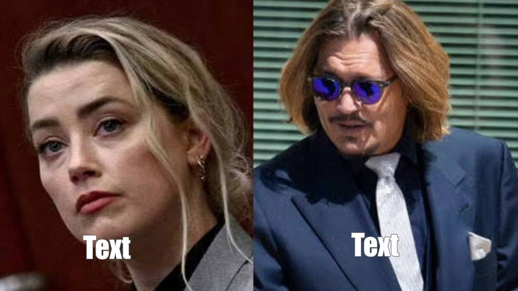 Split image of Amber Heard and Johnny Depp