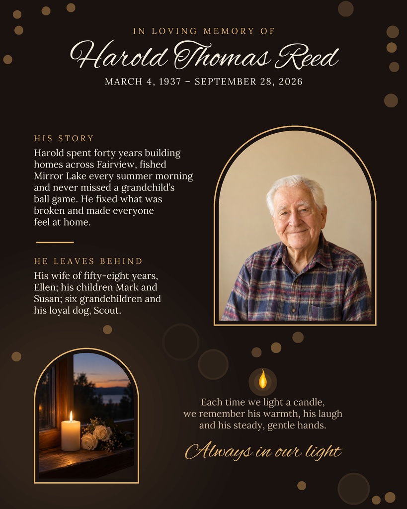 Preview for Always In Our Light Memory Page Template