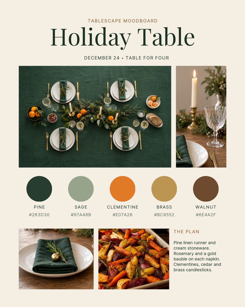Preview for Holiday Table Moodboard Memory Page Template