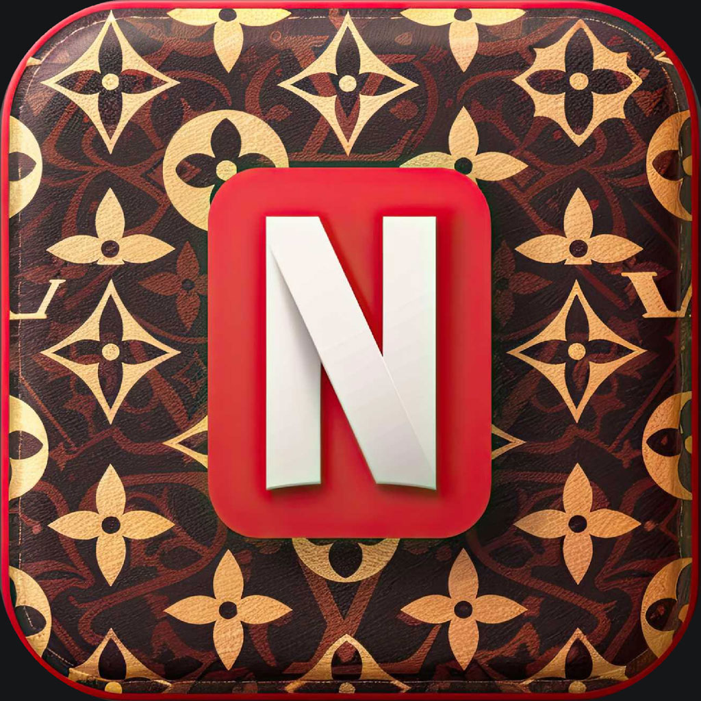 Custom Netflix app icon with Louis Vuitton pattern
