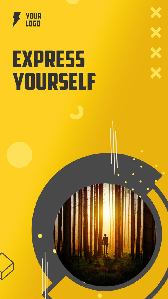 A person standing in a forest with sunlight filtering through the trees