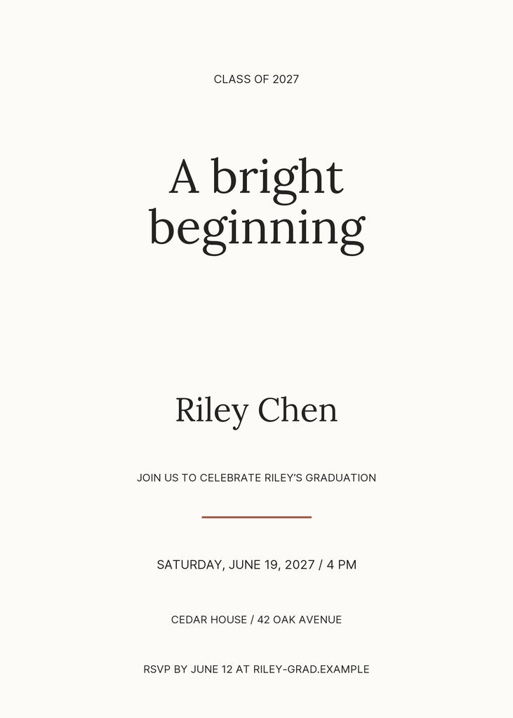 Preview for A Bright Beginning 5 × 7 Invitation Template
