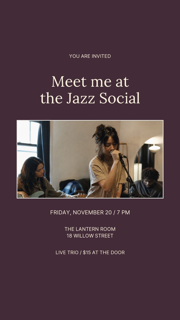 Preview for Meet Me At The Jazz Social Story Opener Template