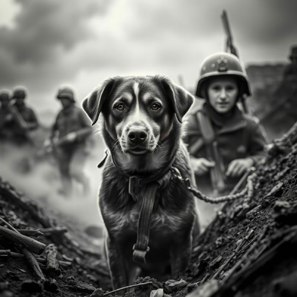 Soldiers advancing in a war zone