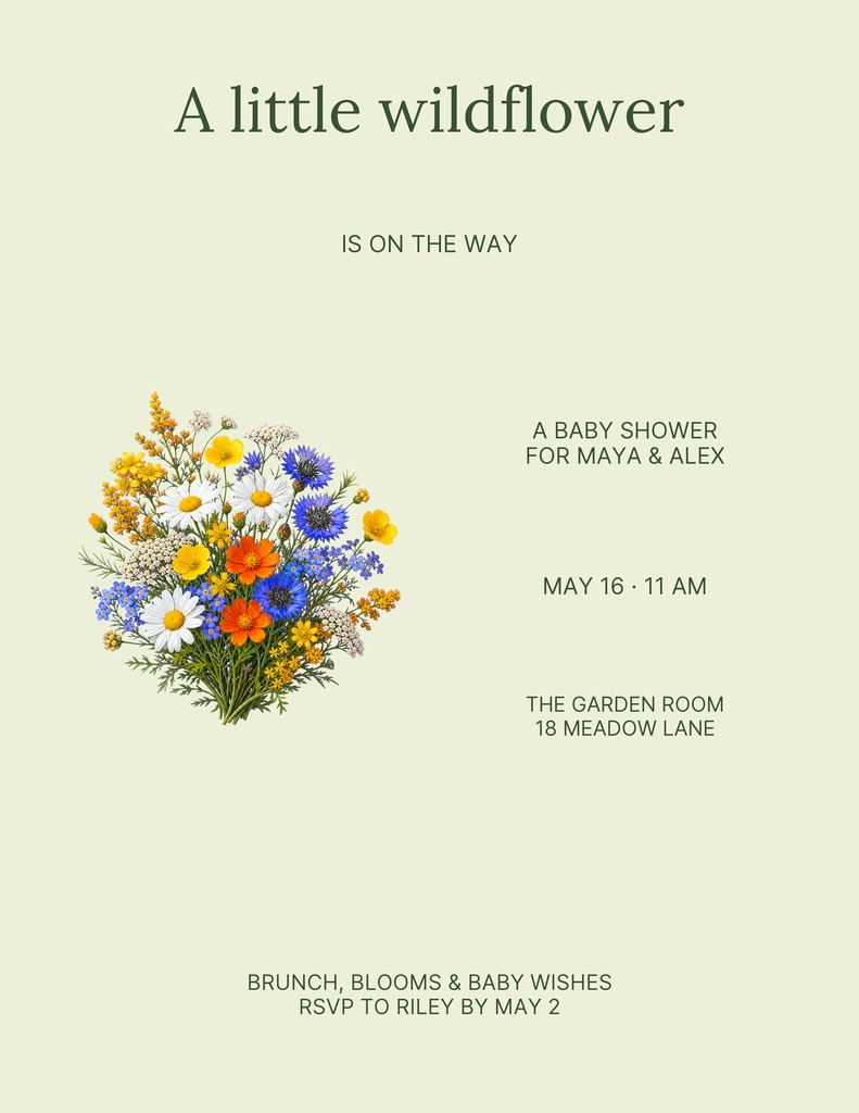 Preview for Little Wildflower Letter Flyer Template