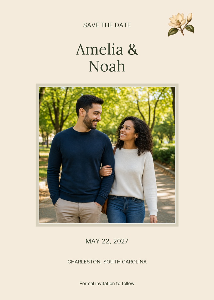 Preview for Magnolia Promise Save The Date Template