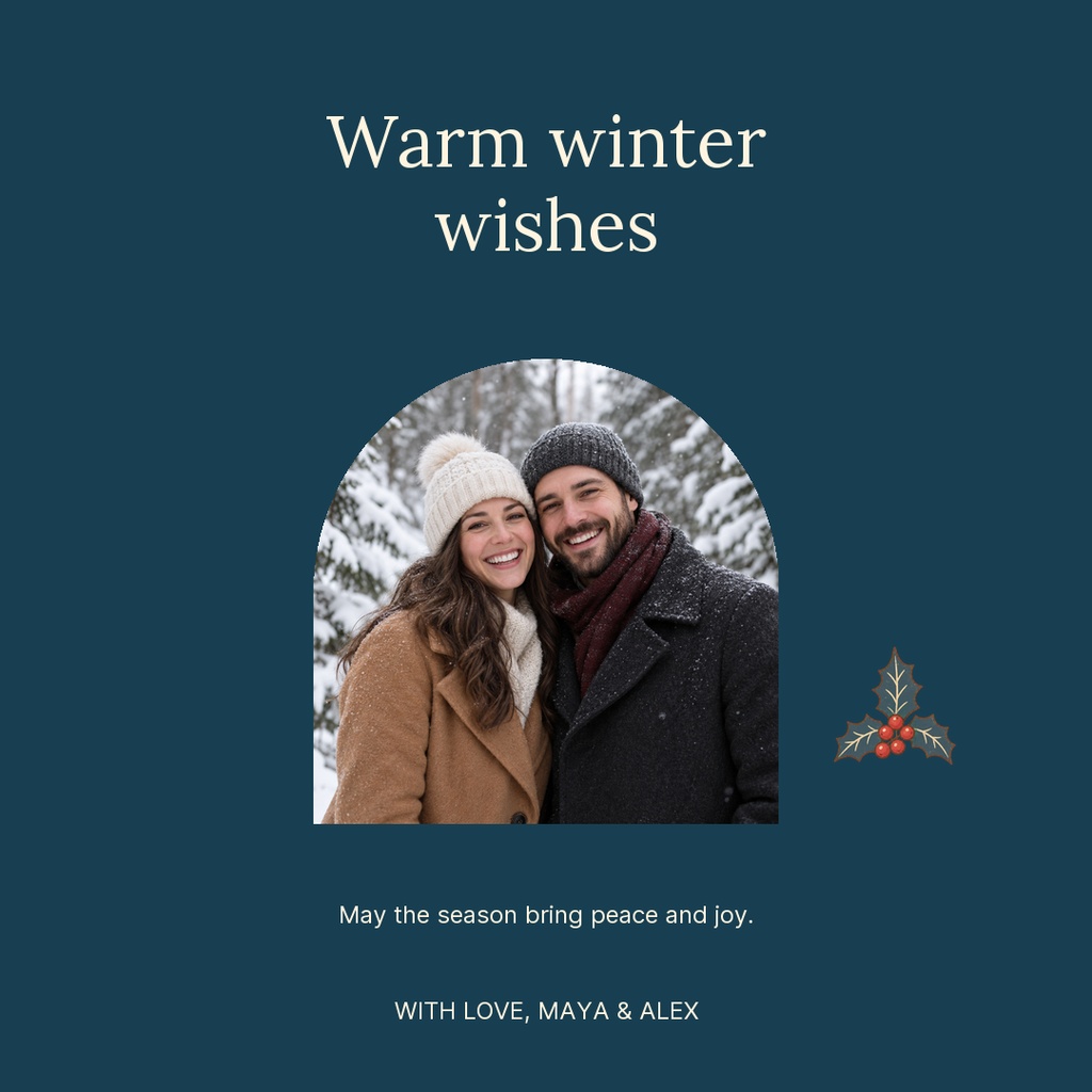 Preview for Blue Winter Wishes Square Post Template