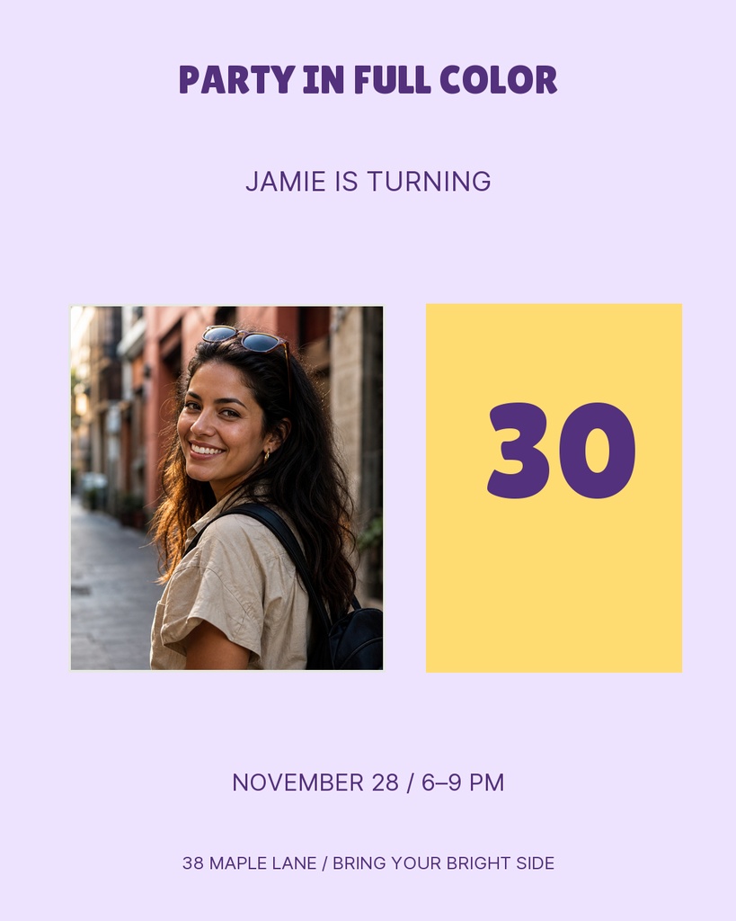 Preview for Party In Full Color Portrait Post Template