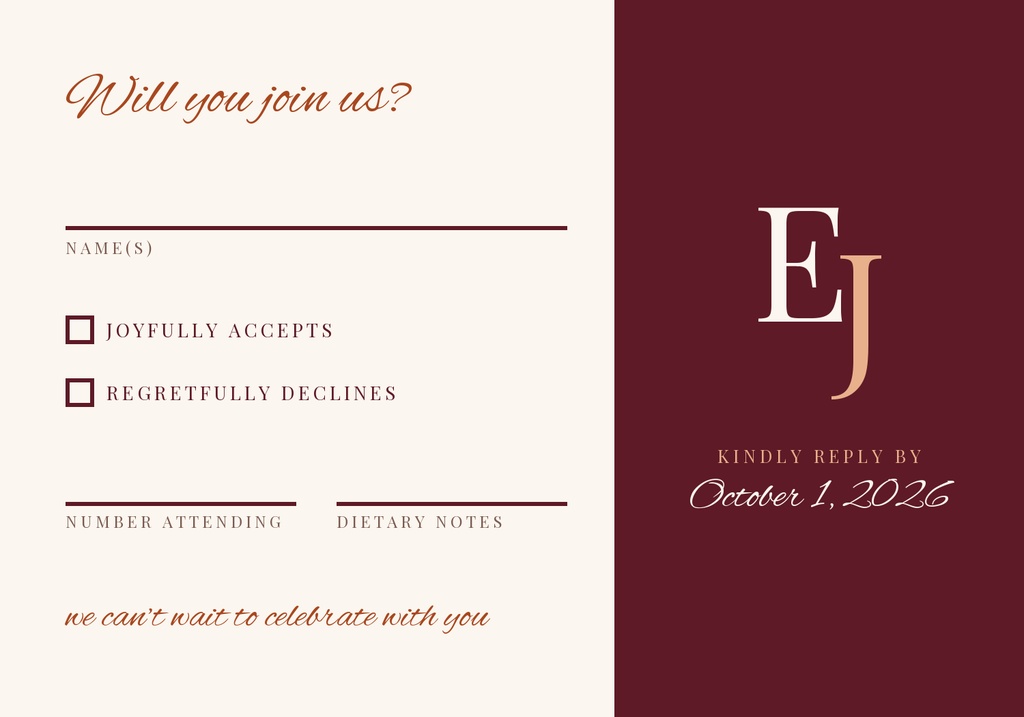 Preview for Autumn Ember Wedding Rsvp Card Template