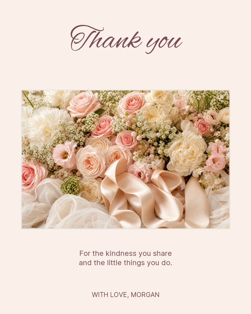Preview for A Little Note Of Thanks Portrait Post Template