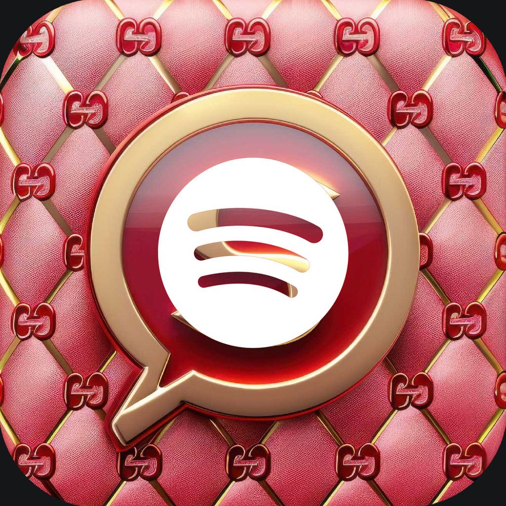 Spotify logo on a luxurious red background