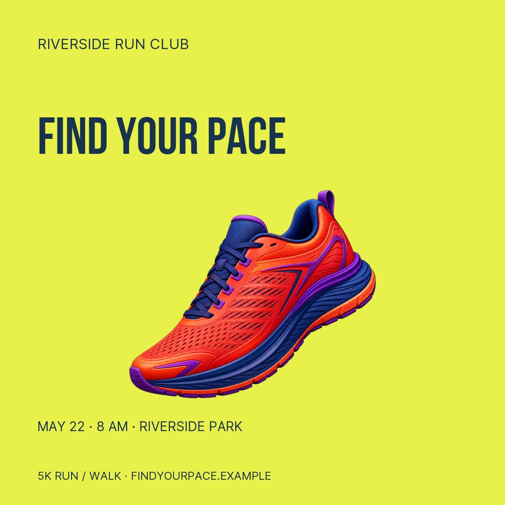 Preview for Find Your Pace Square Post Template