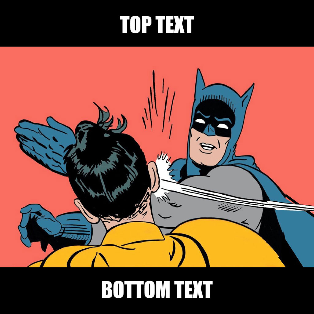 Batman slapping a man in a yellow shirt