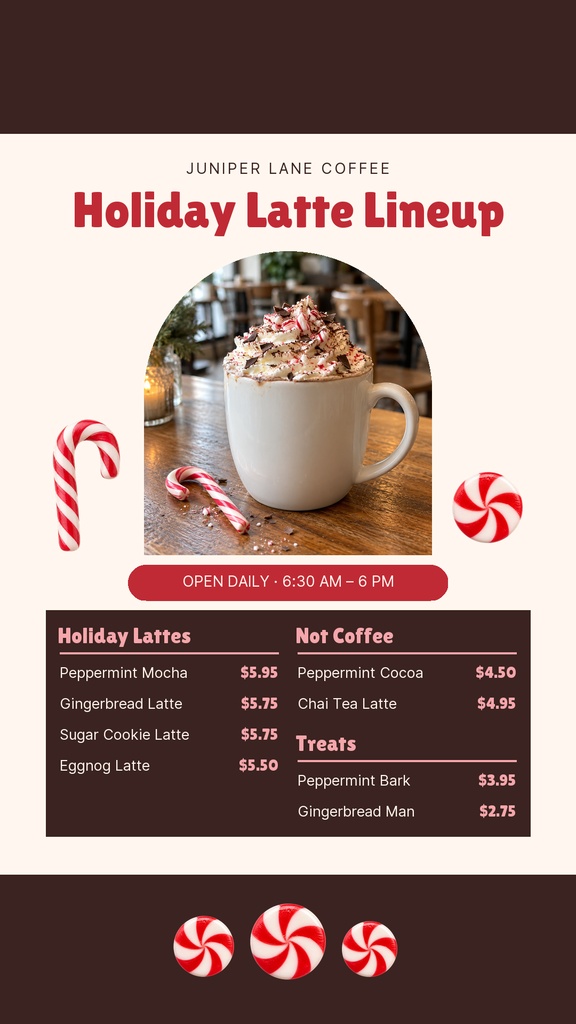 Preview for The Holiday Latte Lineup Story Opener Template