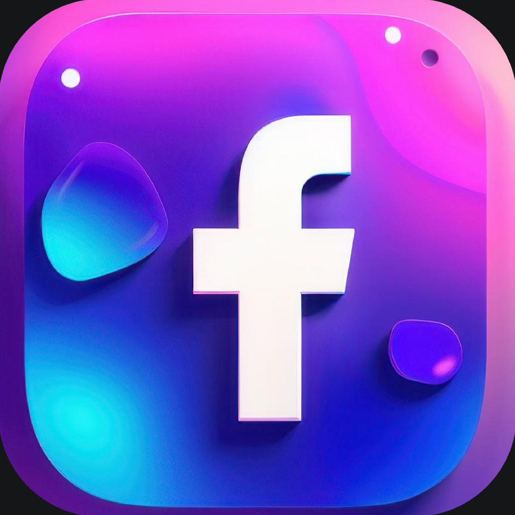 Facebook App Icon with Gradient Background