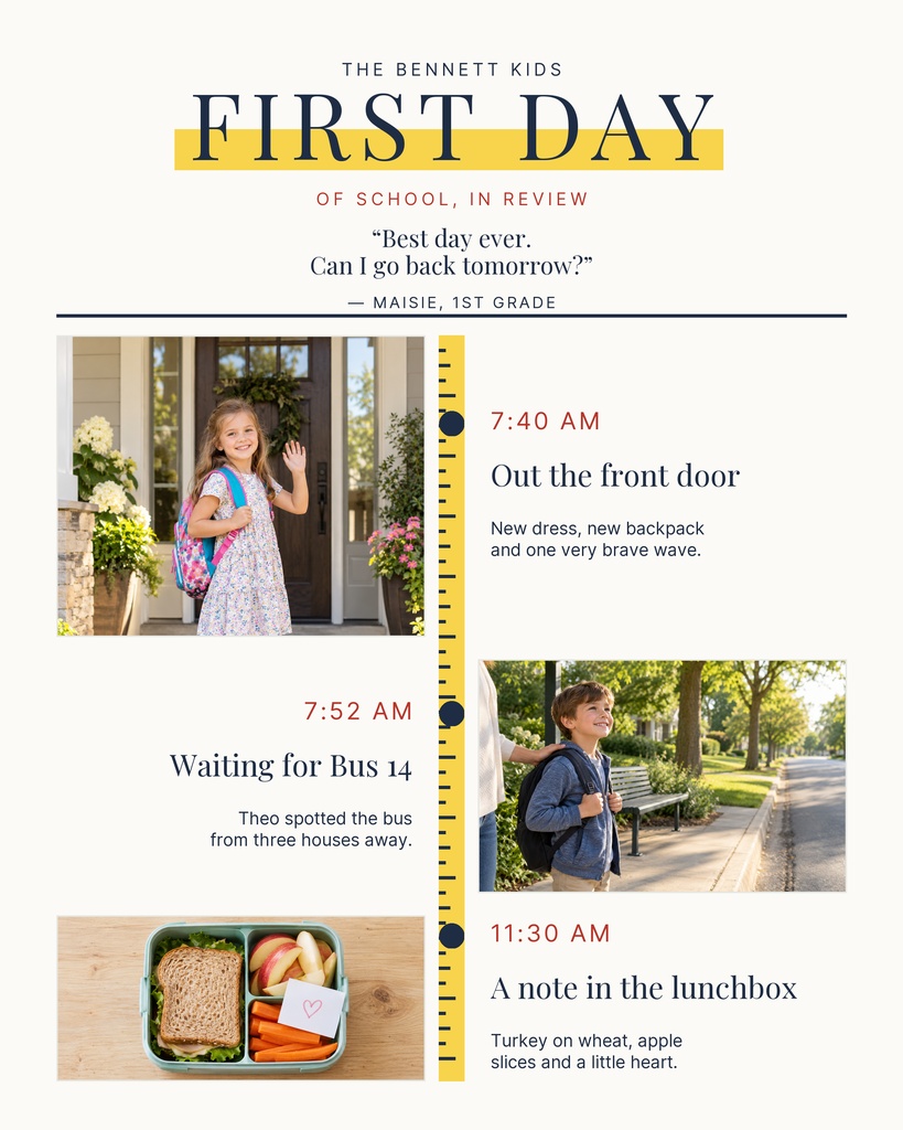 Preview for First Day, Big Smiles Memory Page Template