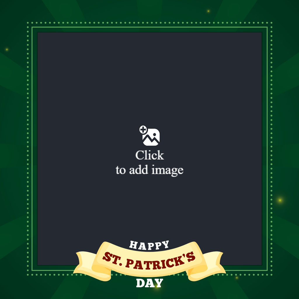 St. Patrick's Day template with green background and banner