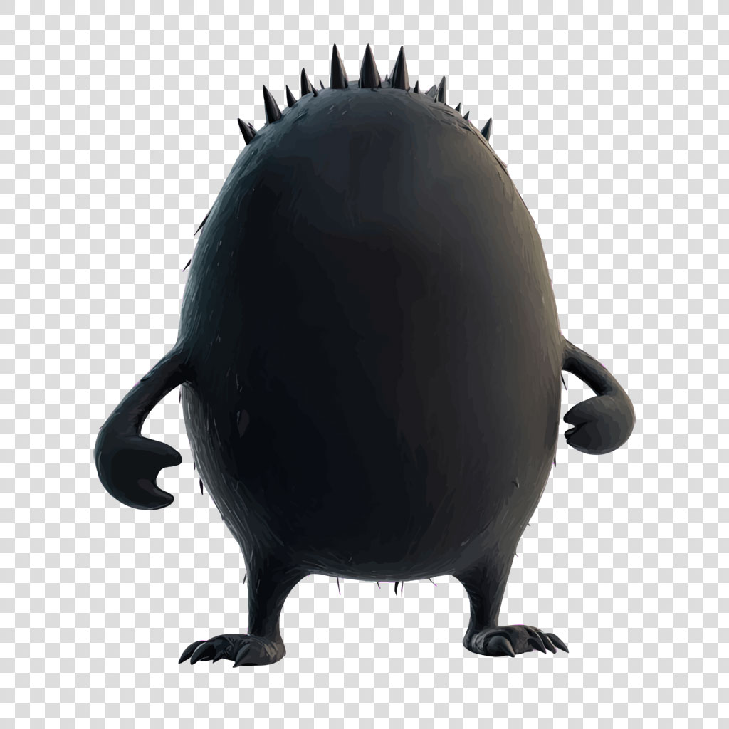 Black creature with spikes and sharp claws