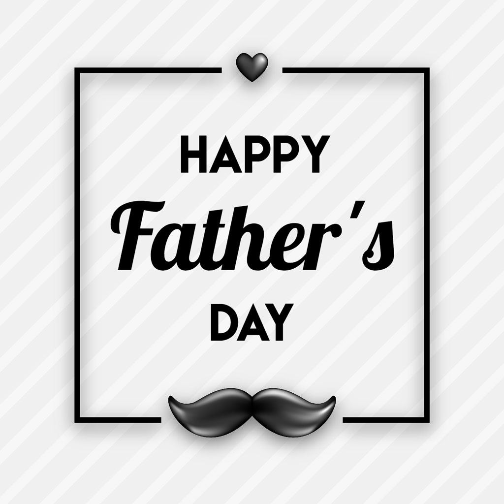 Happy Father's Day graphic with mustache