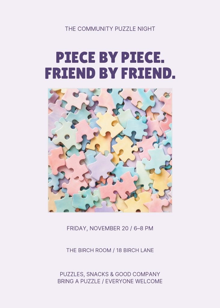 Preview for The Community Puzzle Night 5 × 7 Invitation Template