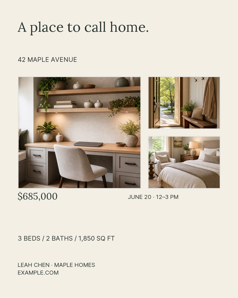 Preview for A Place On Maple Portrait Post Template