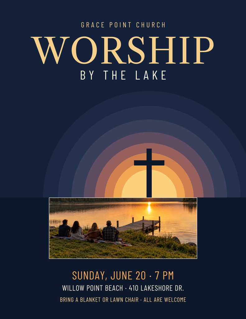 Preview for Worship By The Lake Letter Flyer Template