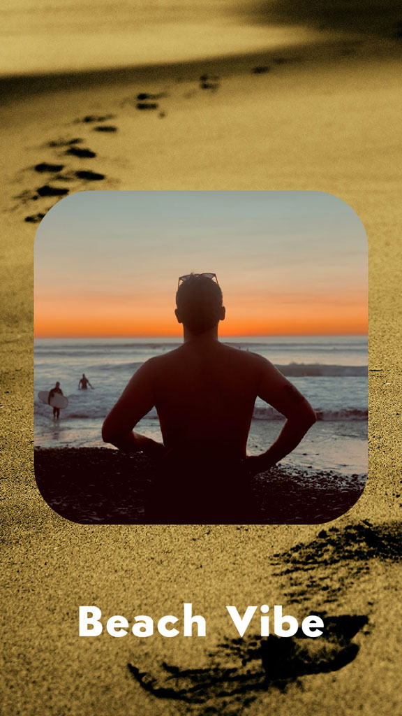 Man enjoying beach view at sunset