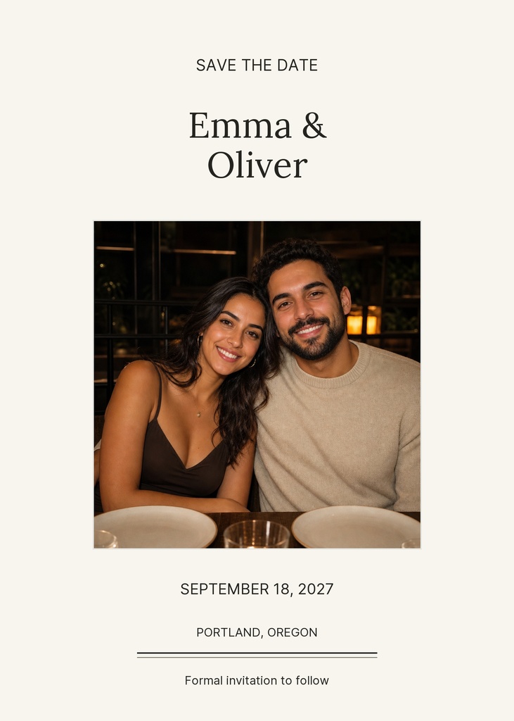 Preview for Ivory Vows Save The Date Template