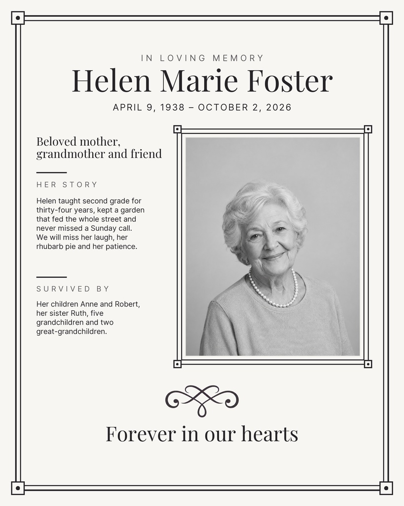 Preview for A Life Well Lived Memory Page Template
