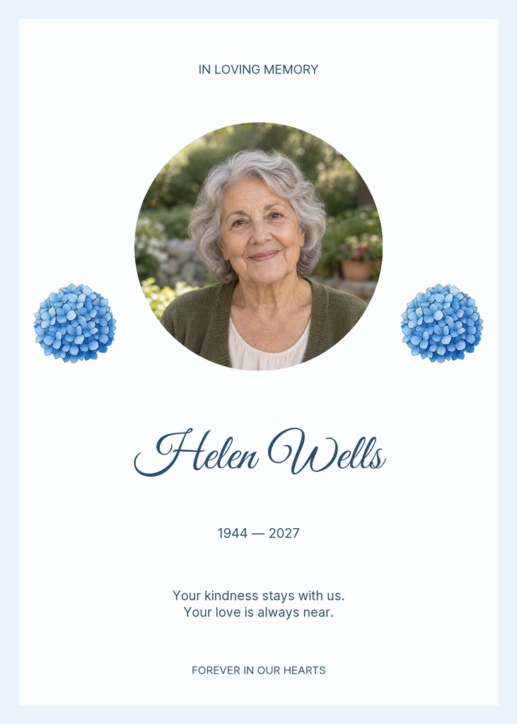 Preview for Always Remembered Remembrance Card Template