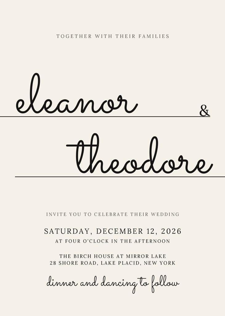 Preview for Ivory And Ink 5 × 7 Invitation Template