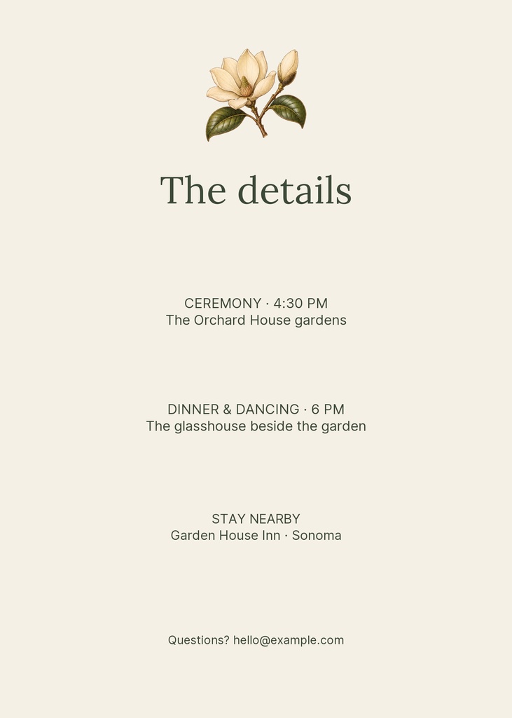 Preview for The Garden Promise Details Card Template