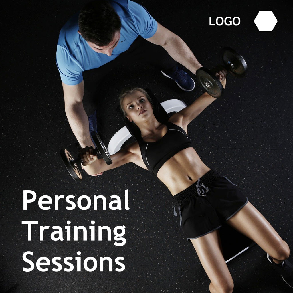 Personal trainer assisting a woman with dumbbell exercise