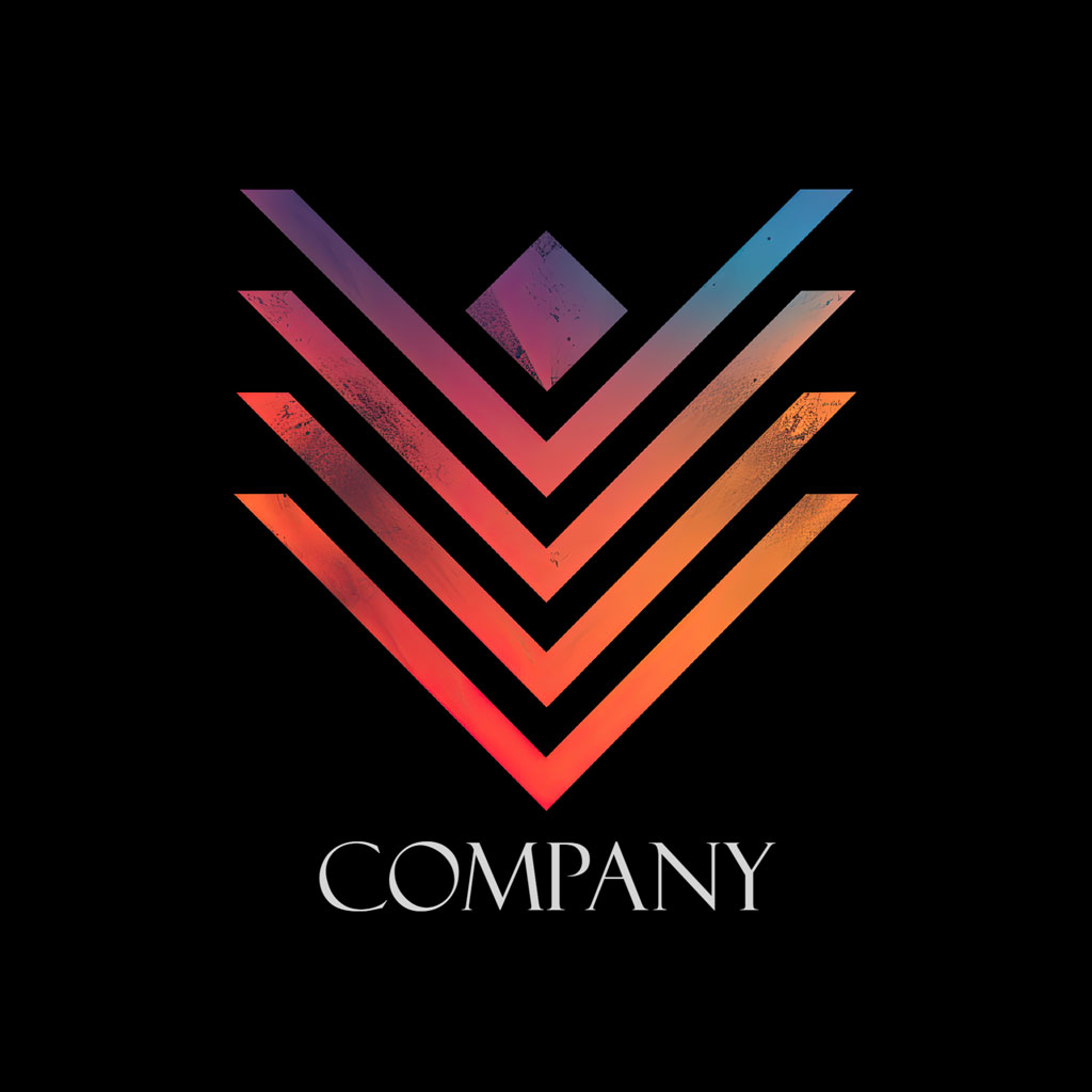 Company logo with a stylized 'V' shape and gradient colors