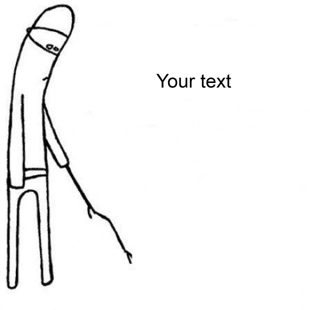 A simple line drawing of a stick figure with a text placeholder