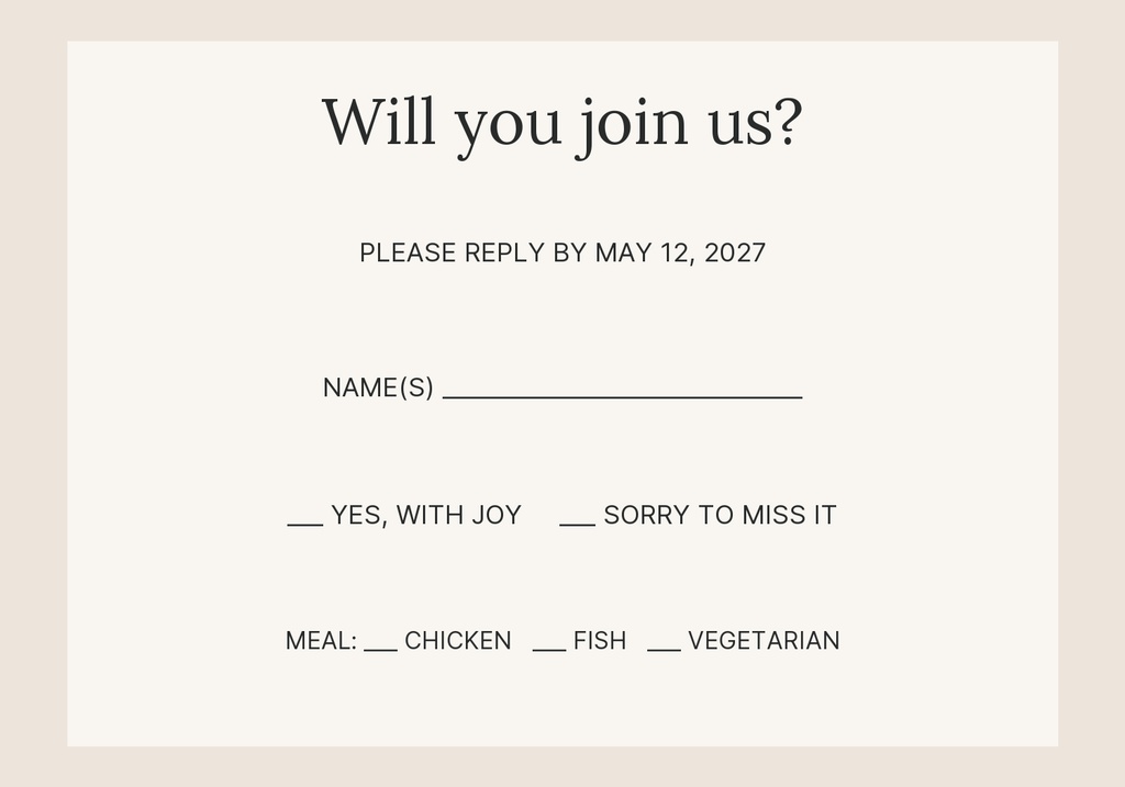 Preview for Our Day Ahead Rsvp Card Template