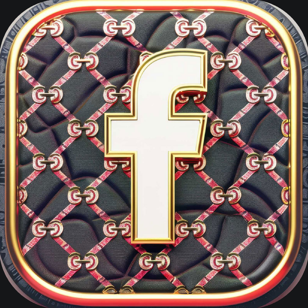 Luxury Facebook icon with quilted pattern