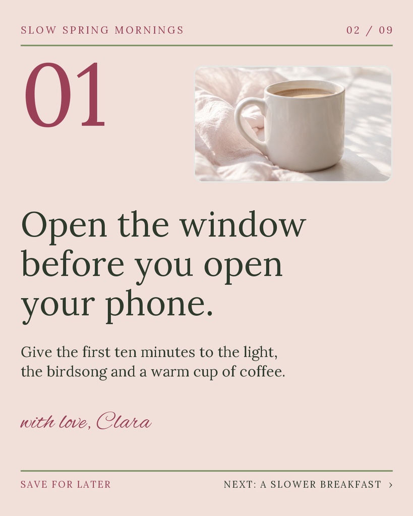 Preview for Slow Spring Mornings Carousel Detail Template