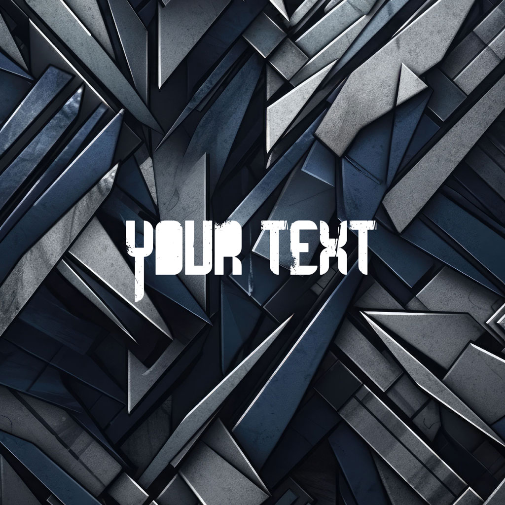 A geometric pattern of dark and light gray shapes.