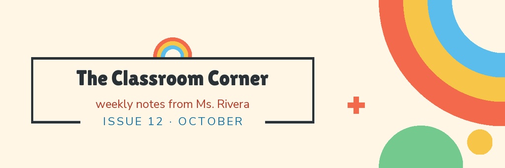 Classroom banner with abstract colorful shapes and the title The Classroom Corner.