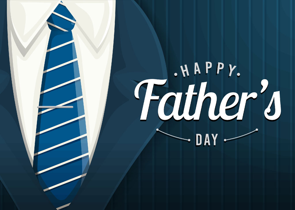 Illustration of a suit and tie with 'Happy Father's Day' text