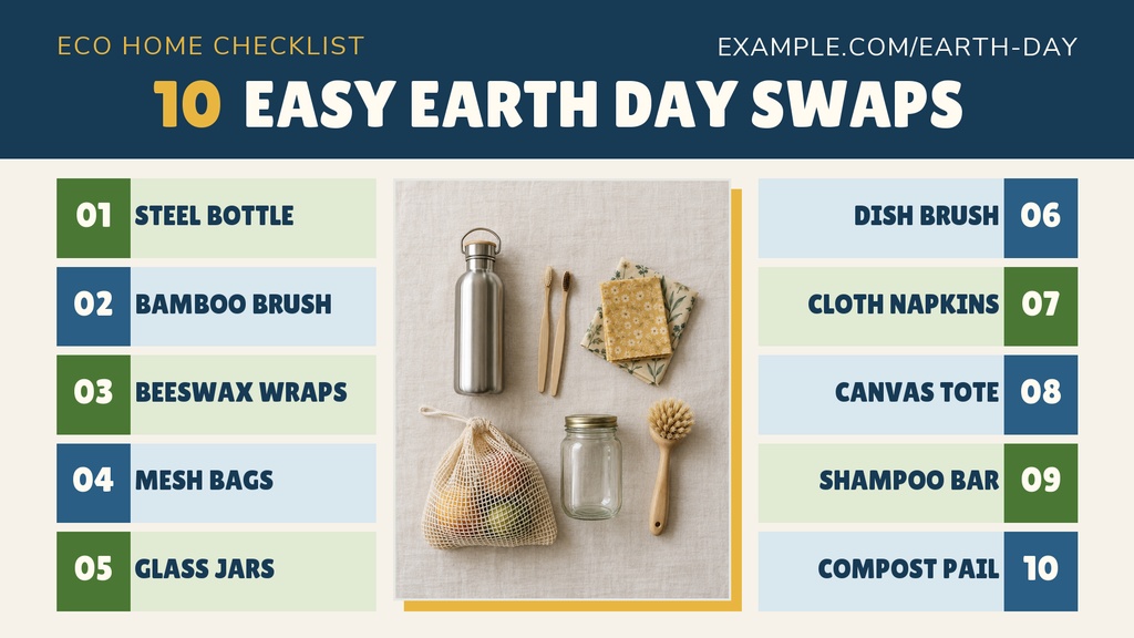Preview for 10 Easy Earth Day Swaps Landscape Graphic Template