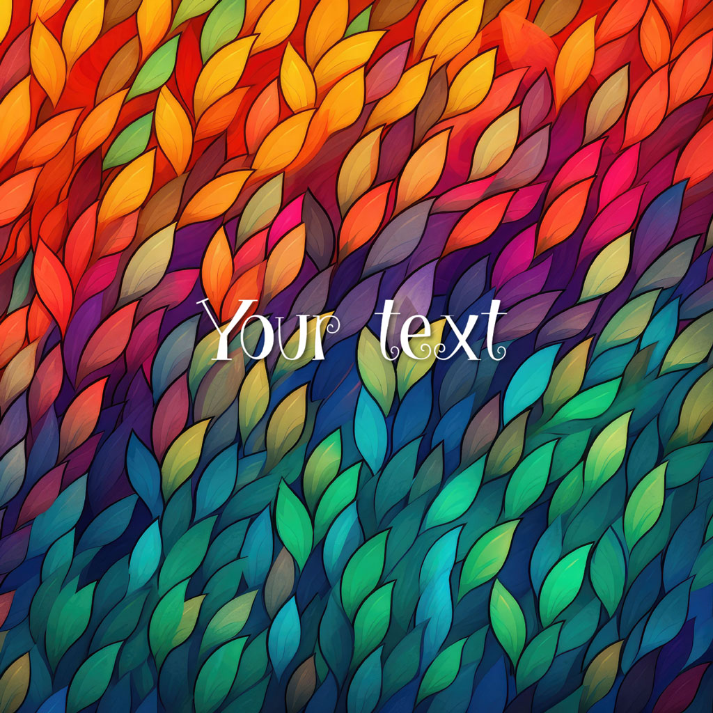 Rainbow leaf pattern background