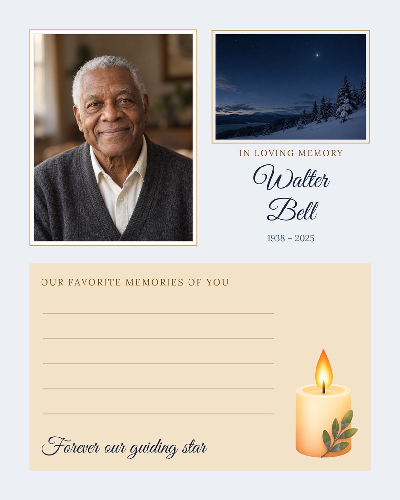 Preview for Our Guiding Star Memory Page Template