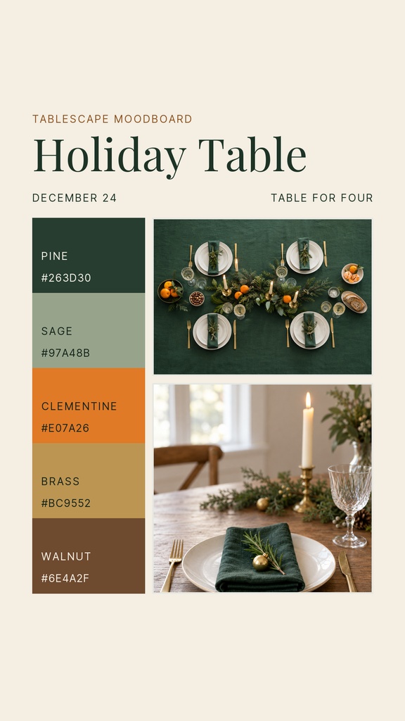 Preview for Holiday Table Moodboard Story Opener Template