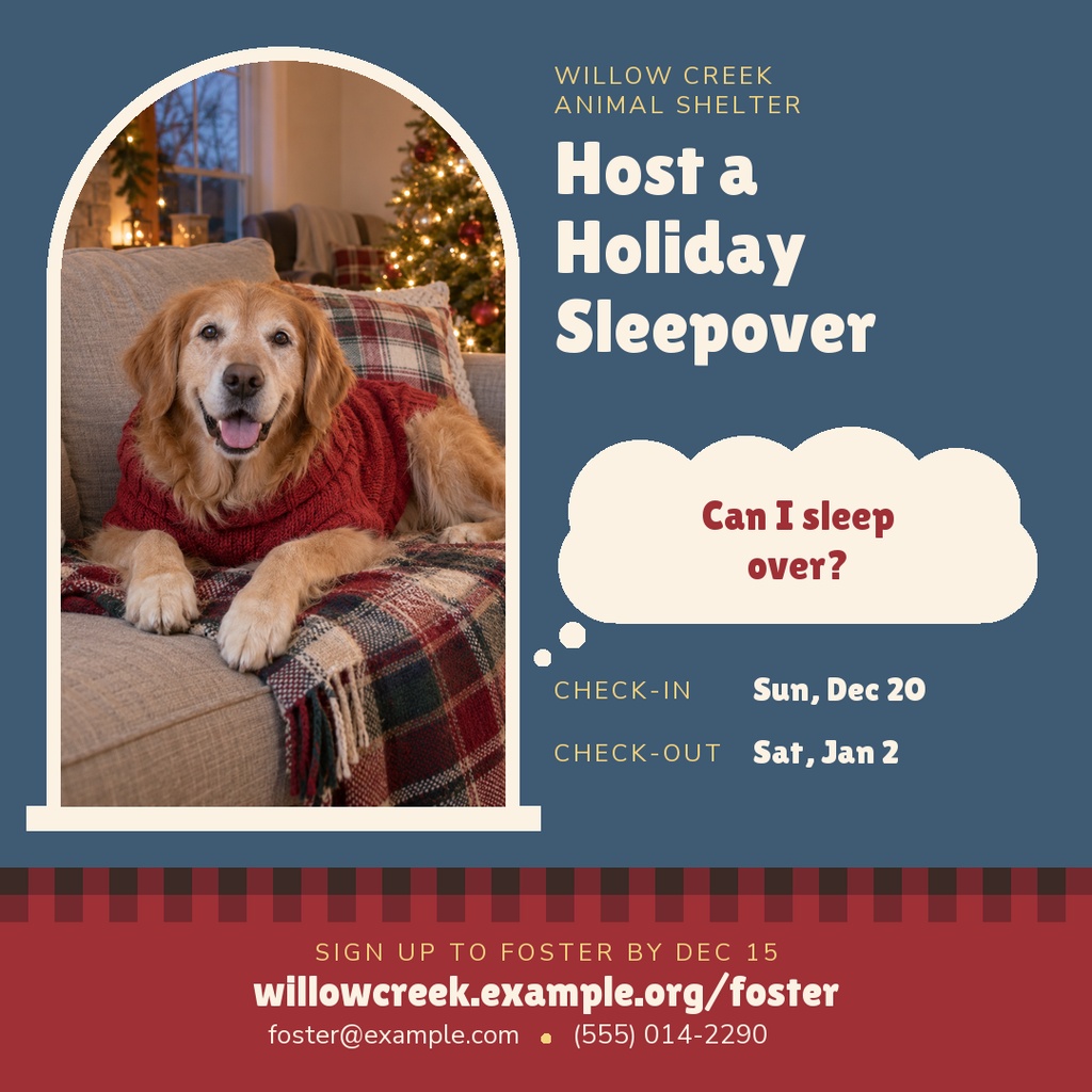 Preview for Holiday Sleepover Fosters Square Post Template