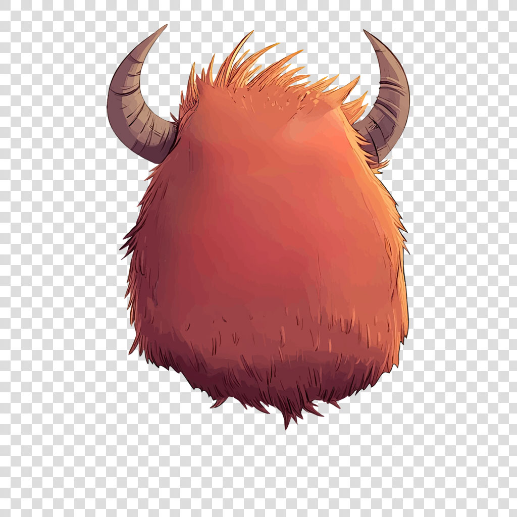 Digital illustration of a red bull's head