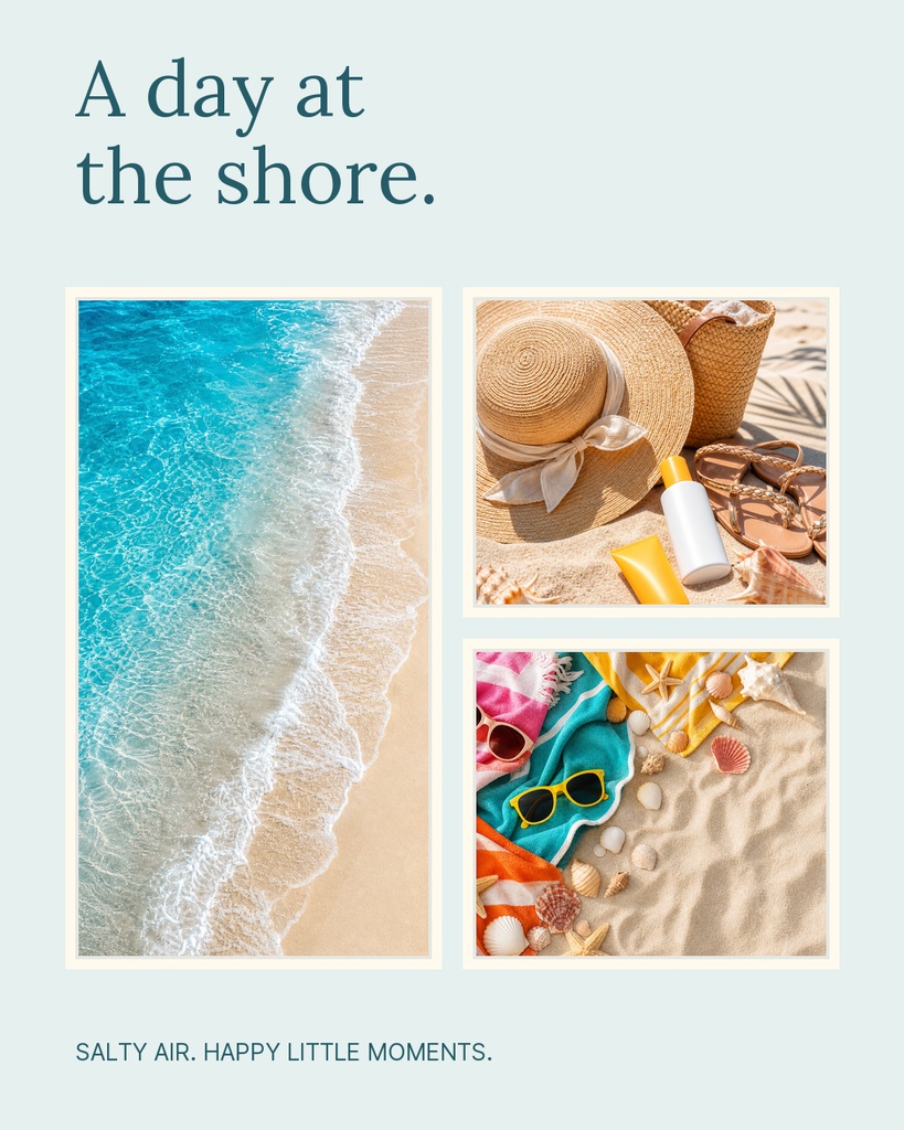 Preview for A Day At The Shore Portrait Collage Template