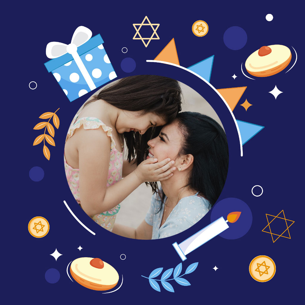 Two women sharing a joyful moment during Purim